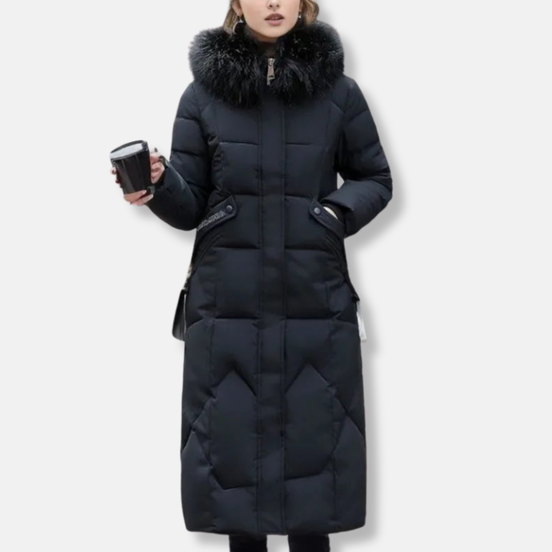 Isabella Hooded Puffer Coat | Quilted Fur Trimmed Hooded Puffer Coat 2