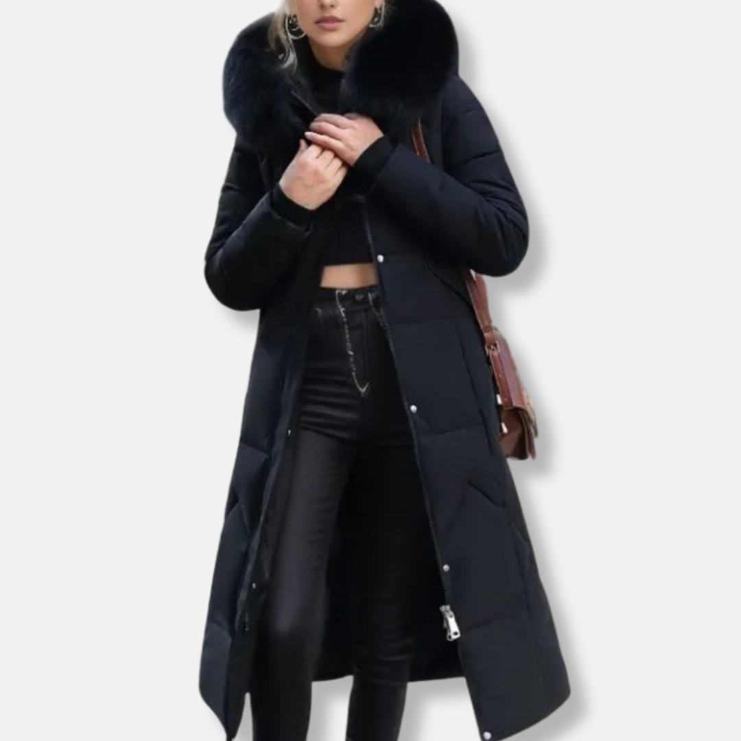 Isabella Hooded Puffer Coat | Quilted Fur Trimmed Hooded Puffer Coat 3