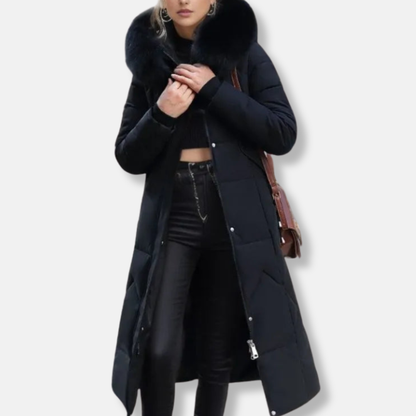 Isabella Hooded Puffer Coat | Quilted Fur Trimmed Hooded Puffer Coat 3