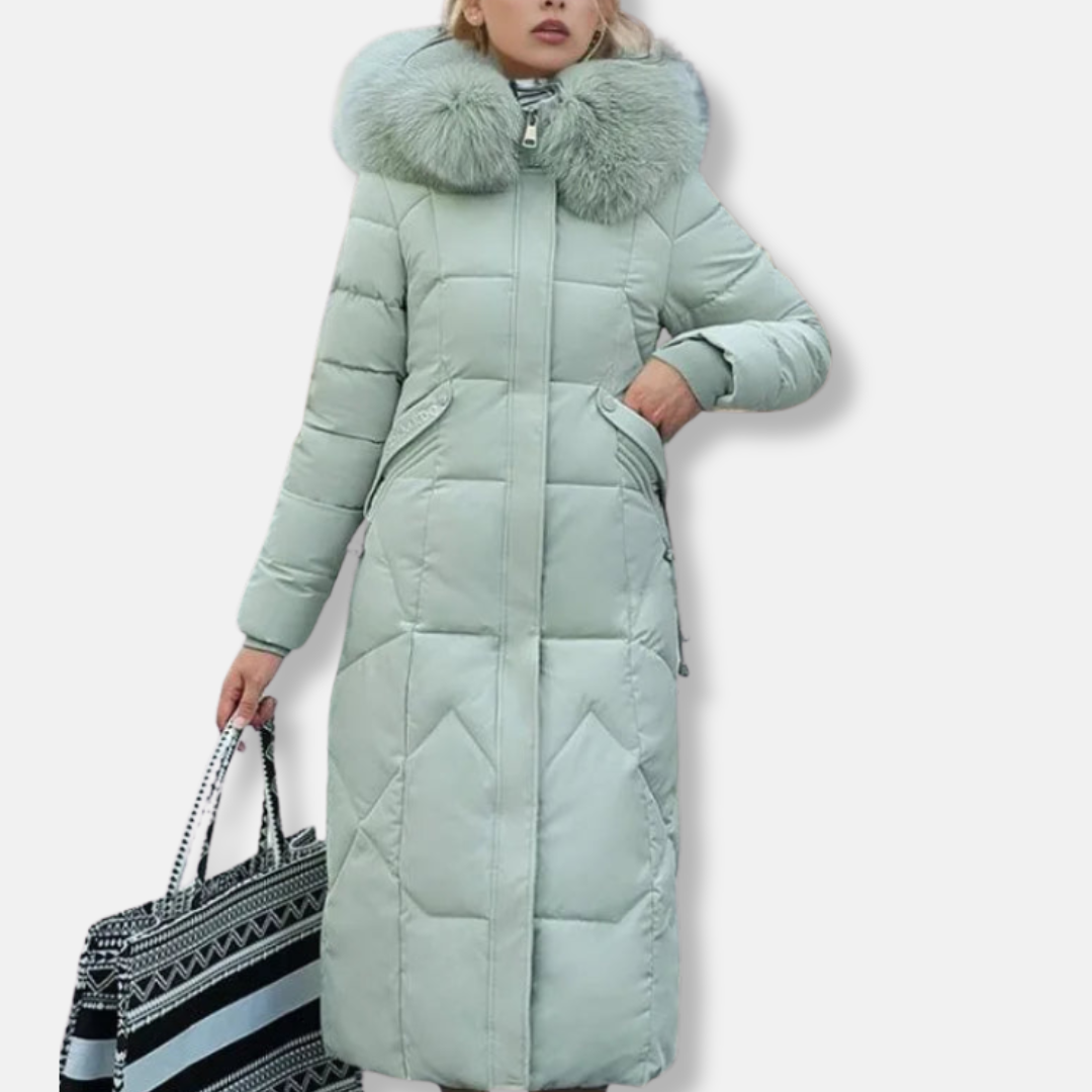 Isabella Hooded Puffer Coat | Quilted Fur Trimmed Hooded Puffer Coat 6