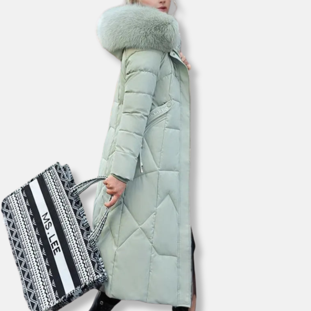 Isabella Hooded Puffer Coat | Quilted Fur Trimmed Hooded Puffer Coat 7