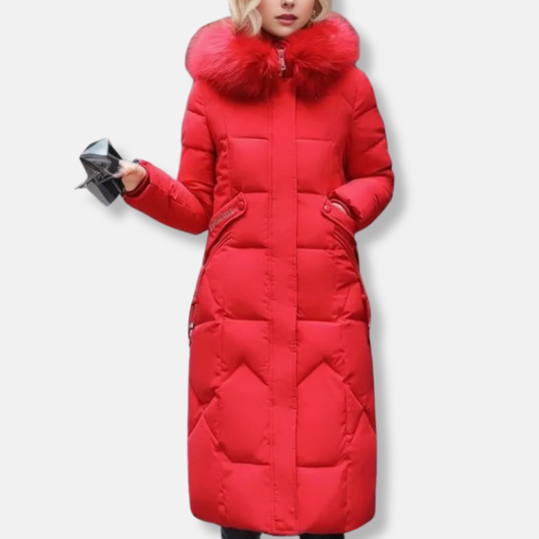 Isabella Hooded Puffer Coat | Quilted Fur Trimmed Hooded Puffer Coat 9