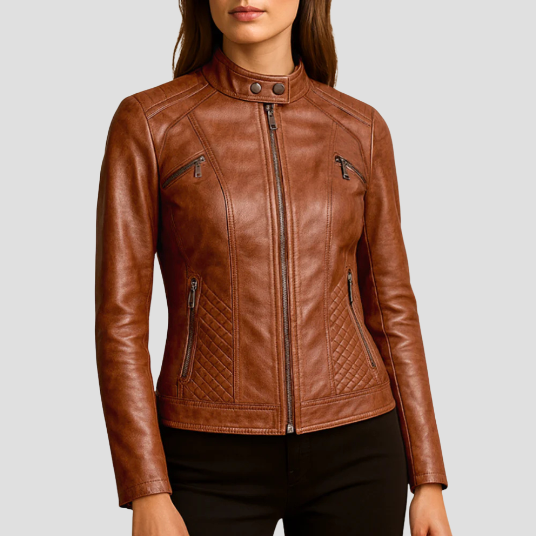 Isabelle | Quilted Leather Jacket 0
