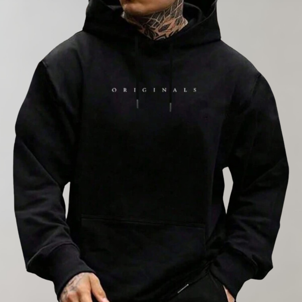 Men's Relaxed Fit Hooded Sweatshirt with Pocket - VogeLuxe