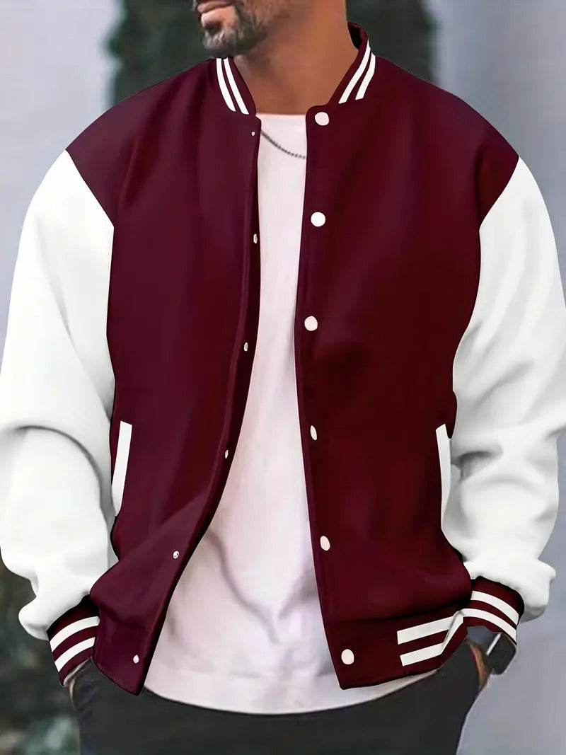 Stylish Men's Varsity Jacket - Modern Streetwear Coat