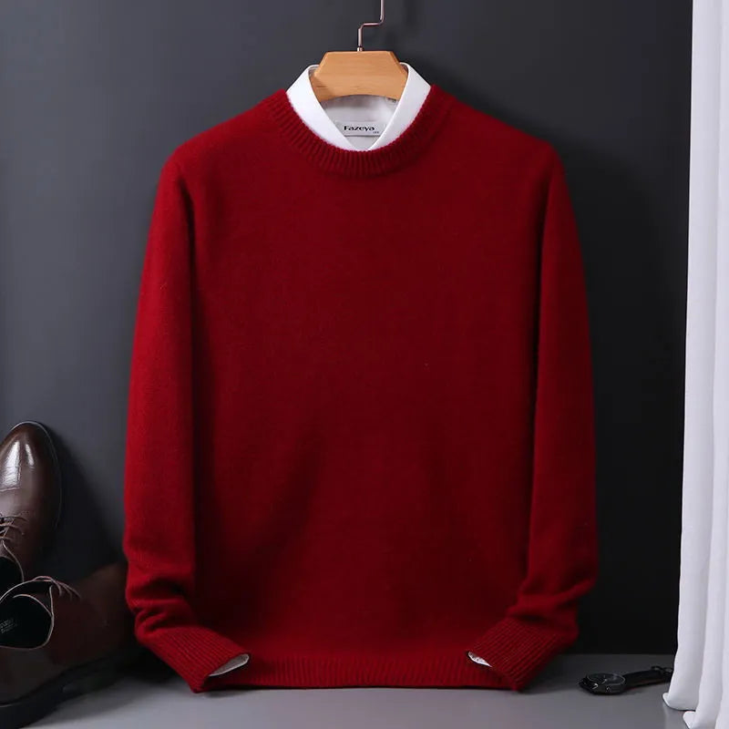 Luxury Men's Soft Winter Crew Neck Sweater - VogeLuxe