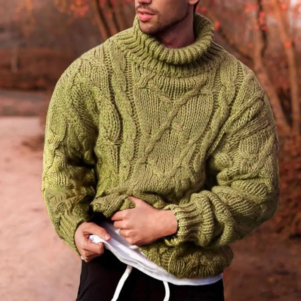 Warm Crew Neck Men's Knit Sweater - VogeLuxe