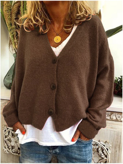 Soft Women's Warm V-neck Winter Cardigan Sweater