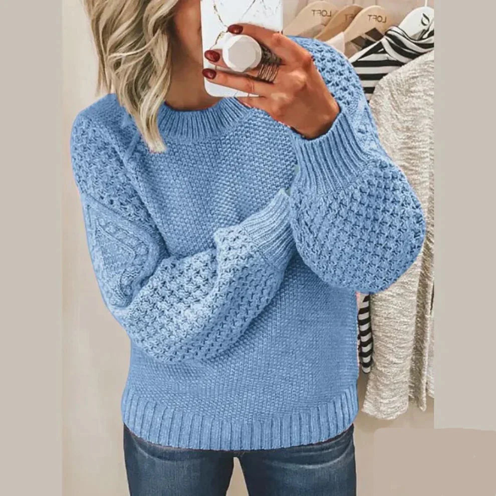 Cozy Women's Crew Neck Warm Sweater - BritishElegance