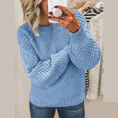 Cozy Women's Crew Neck Warm Sweater - BritishElegance
