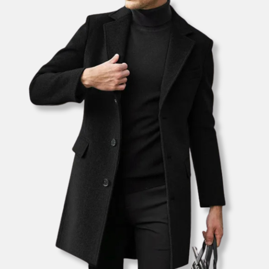 Jack Regular Fit Overcoat | Knee-Length Button Front Overcoat 0
