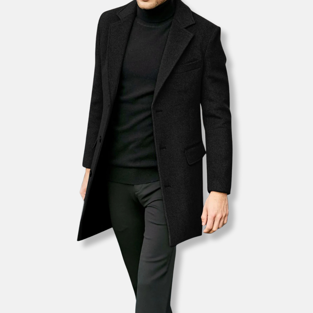 Jack Regular Fit Overcoat | Knee-Length Button Front Overcoat 1