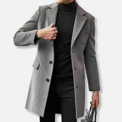 Jack Regular Fit Overcoat | Knee-Length Button Front Overcoat 2