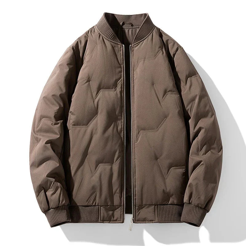 Men's Padded Bomber Jacket - Slim Fit & Thermal Insulation