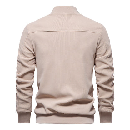 VogeLuxe | Men’s Stylish Textured Knit Bomber Jacket