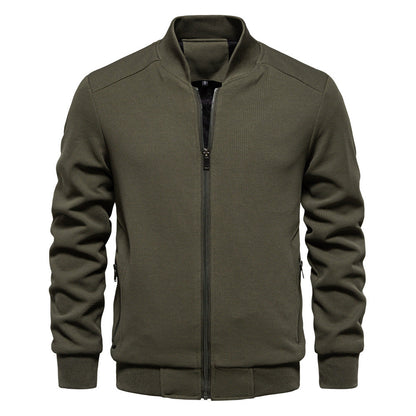 VogeLuxe | Men’s Stylish Textured Knit Bomber Jacket