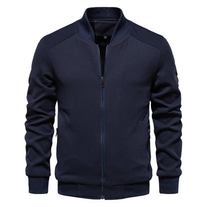 VogeLuxe | Men’s Stylish Textured Knit Bomber Jacket