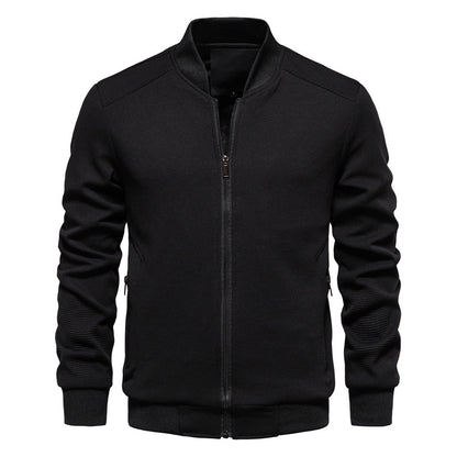 VogeLuxe | Men’s Stylish Textured Knit Bomber Jacket