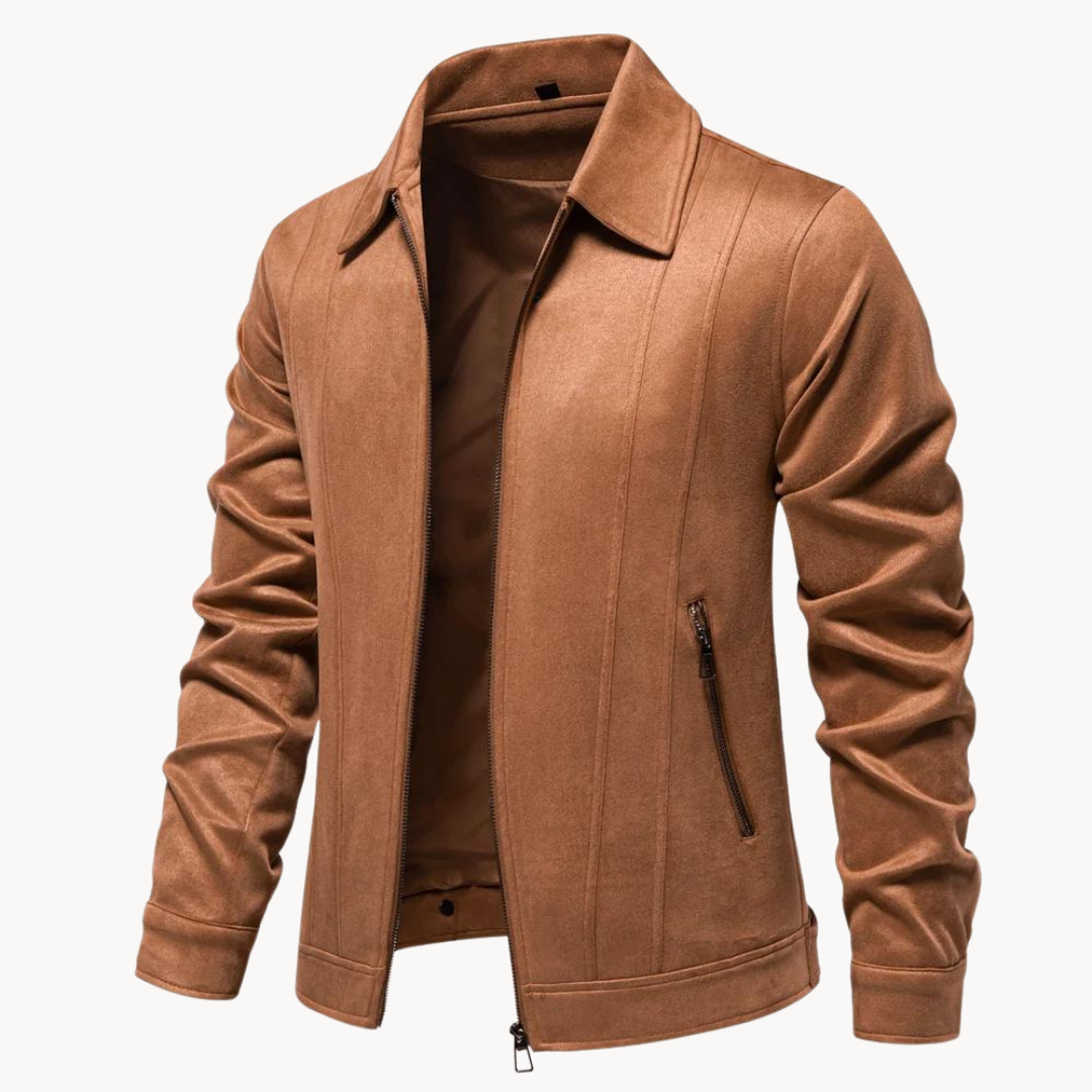 Slim Leather Look Jacket – Chic Casual Coat - VogeLuxe