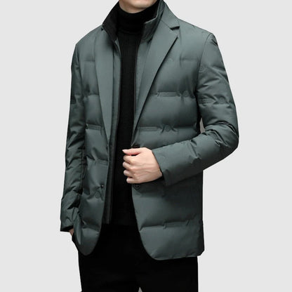 VogeLuxe | Men’s Warm Stand Collar Two Piece Look Winter Blazer Jacket
