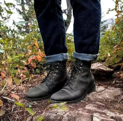 Men's Genuine Leather Ankle Boots - Timeless Style & Durable