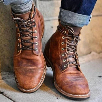 Men's Genuine Leather Ankle Boots - Timeless Style & Durable