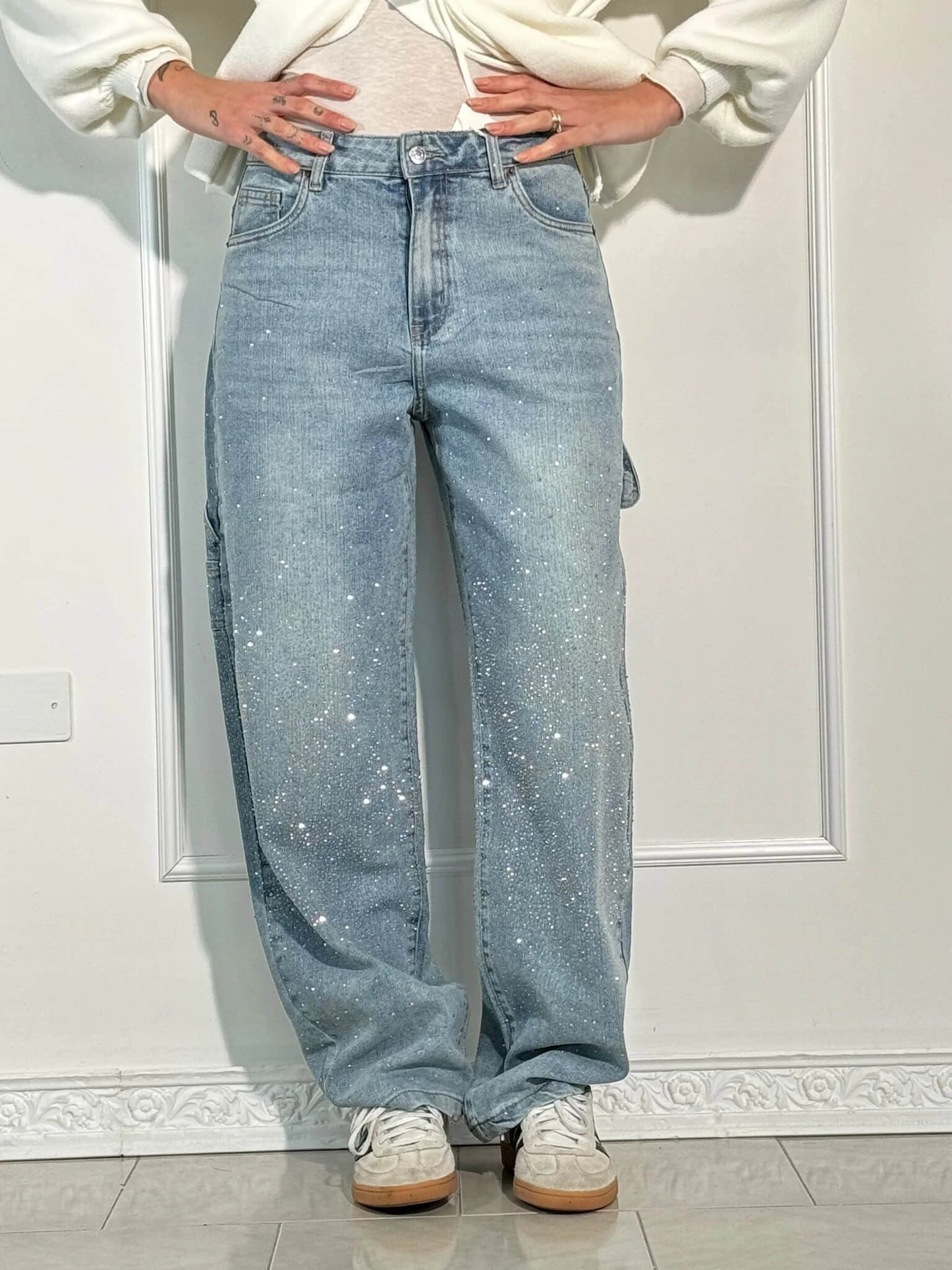 Classic Dark Wash High Waist Straight Jeans