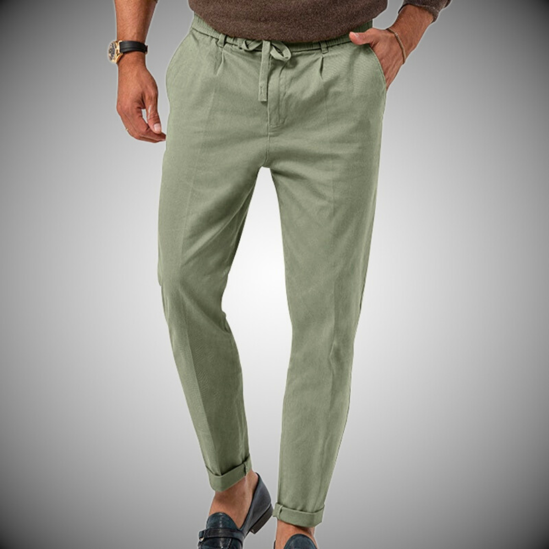 Relaxed Fit Summer Cotton Pants for Men - BritishElegance