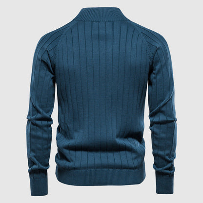 VogeLuxe | Men’s Textured Diamond Knit Zip Cardigan