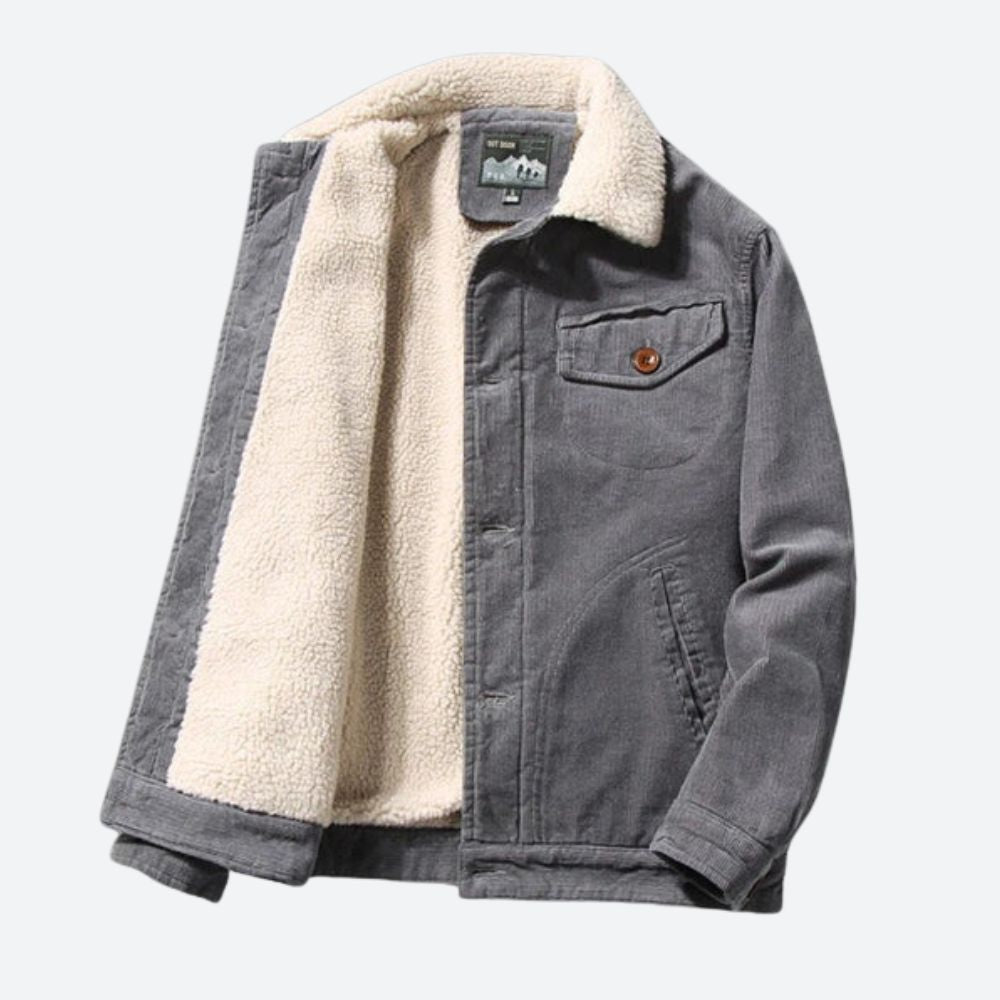VogeLuxe | Men’s Modern Corduroy Sherpa Lined Trucker Jacket