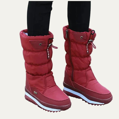 VogeLuxe | Women’s Mid Calf Quilted Snow Boots with Drawstring Shaft