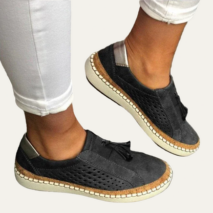 VogeLuxe | Women’s Suede Look Low Top Loafers with Tassel Detail