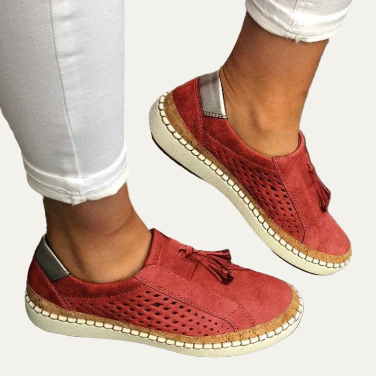 VogeLuxe | Women’s Suede Look Low Top Loafers with Tassel Detail