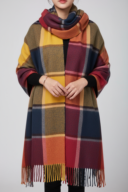 Soft Plaid Oversized Scarf Wrap