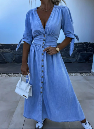 Classic Blue Jeans Dress - Casual & Stylish