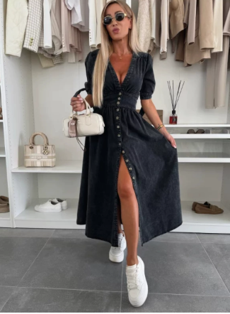 Classic Blue Jeans Dress - Casual & Stylish