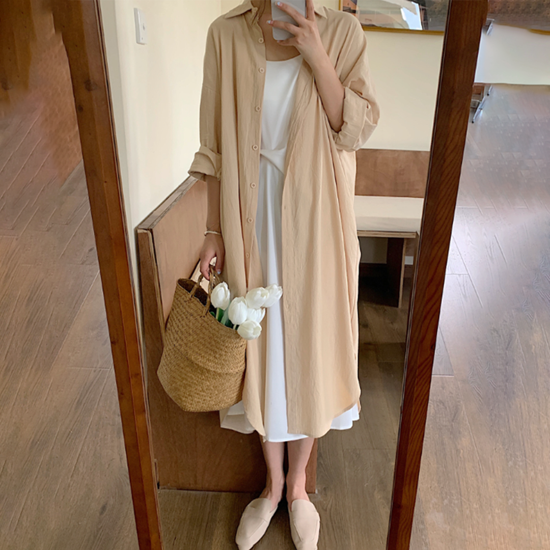 Relaxed Fit Long Sleeve Summer Dress for Women - VogeLuxe