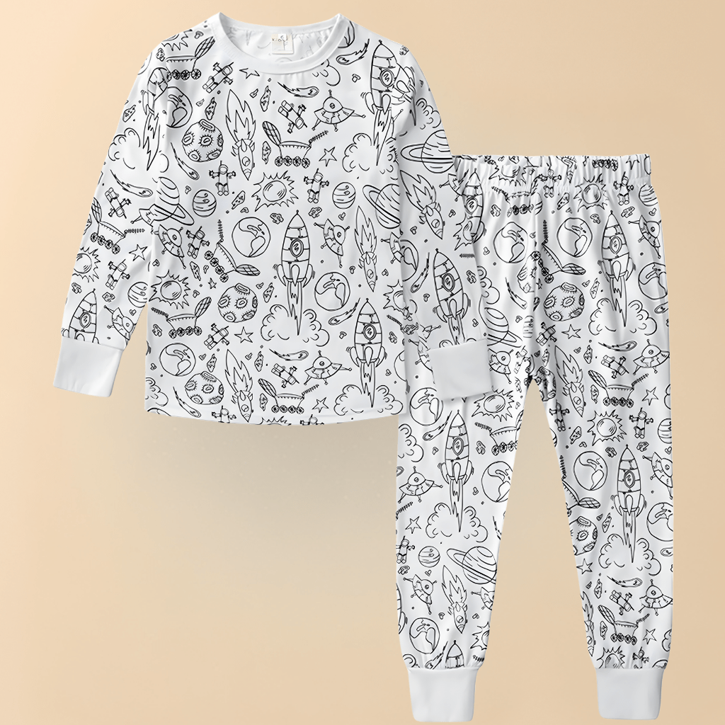 Cozy Holiday PJs for Kids Cotton Cartoon Sleep Set