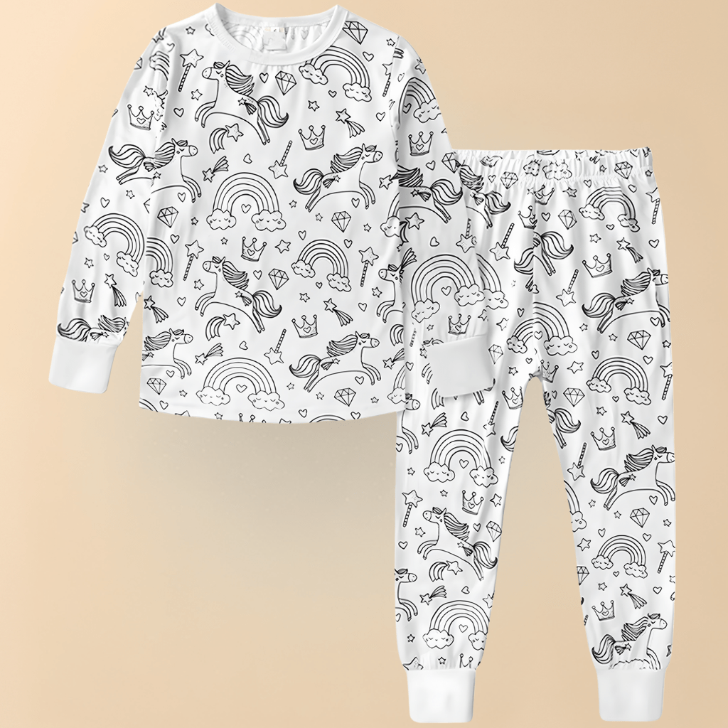 Cozy Holiday PJs for Kids Cotton Cartoon Sleep Set