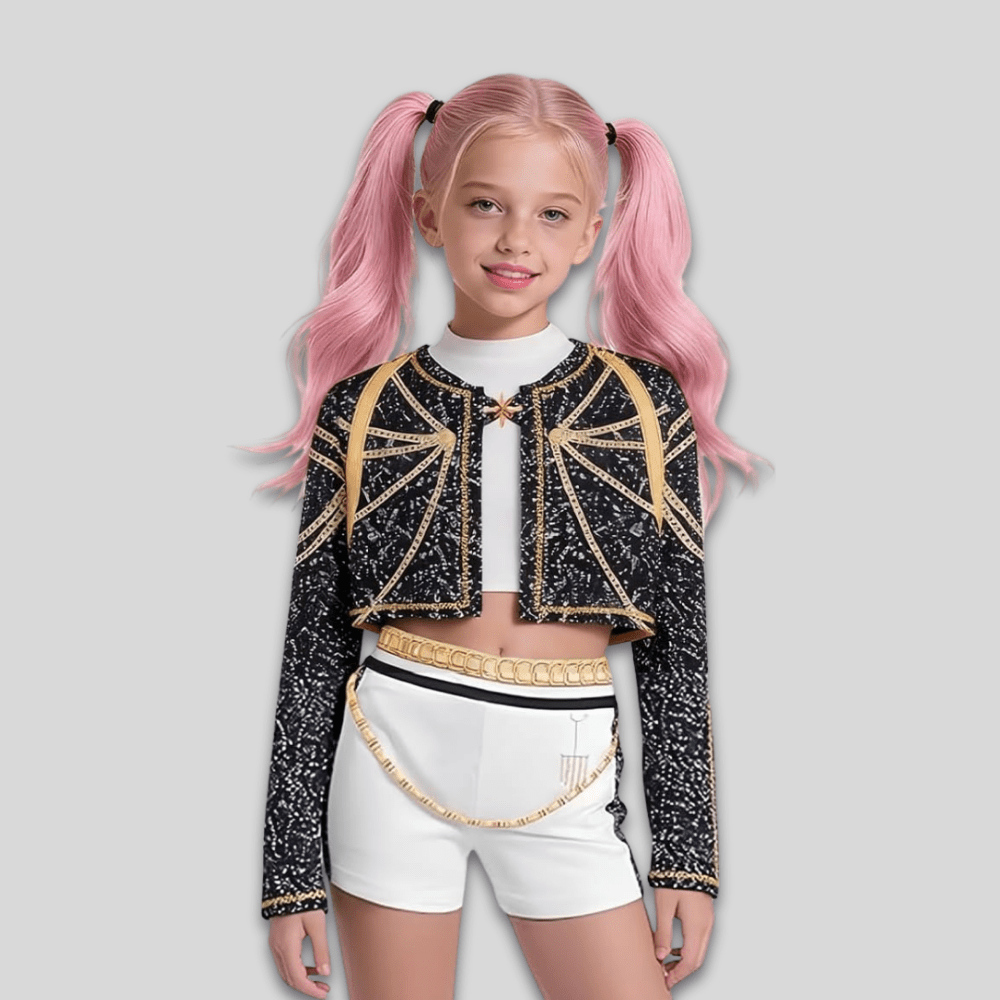 Fun Kpop Dance Costume Set for Girls Parties - VogeLuxe