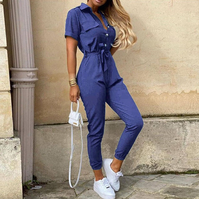Reese | Slim Fit Summer Jumpsuit with Button Front