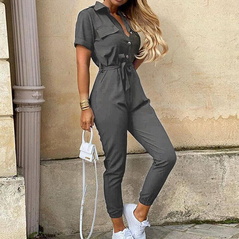 Reese | Slim Fit Summer Jumpsuit with Button Front