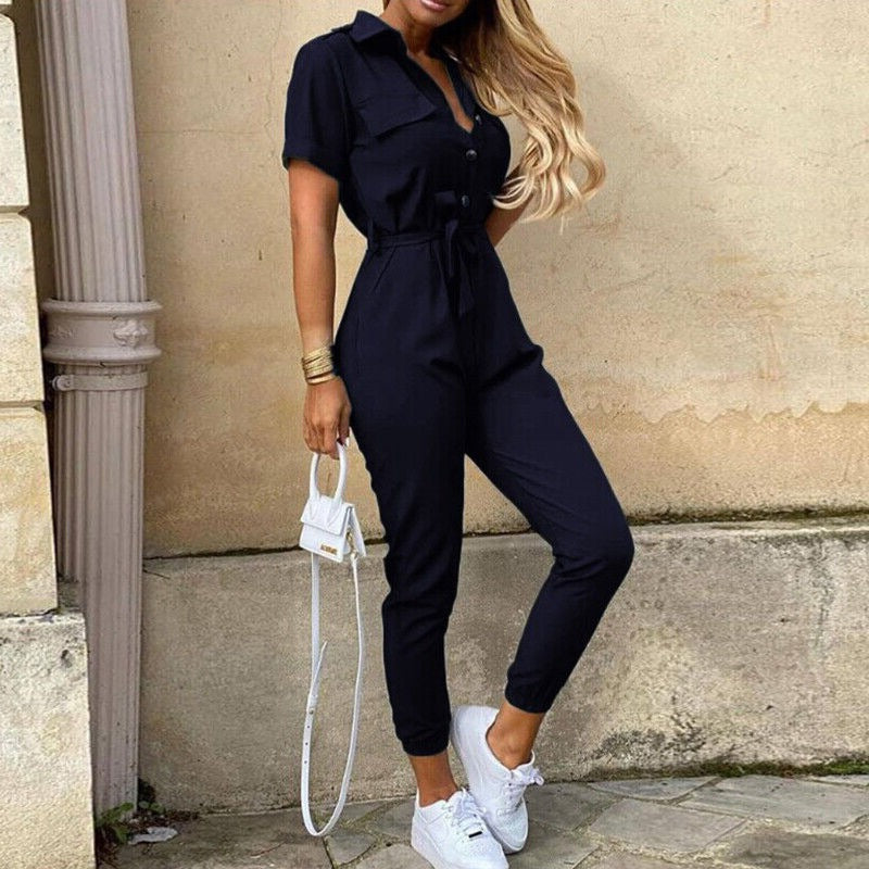 Reese | Slim Fit Summer Jumpsuit with Button Front