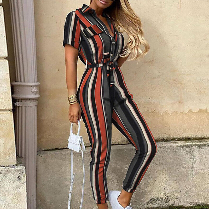 Reese | Slim Fit Summer Jumpsuit with Button Front - VogeLuxe