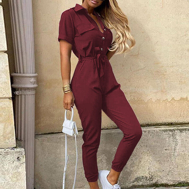 Reese | Slim Fit Summer Jumpsuit with Button Front