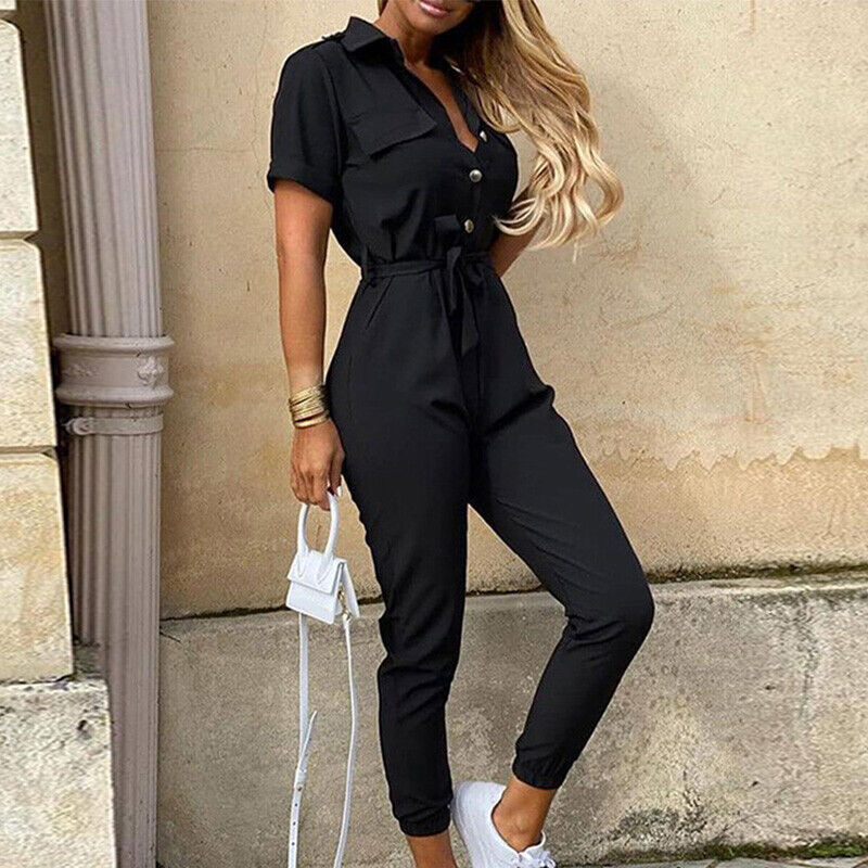 Reese | Slim Fit Summer Jumpsuit with Button Front