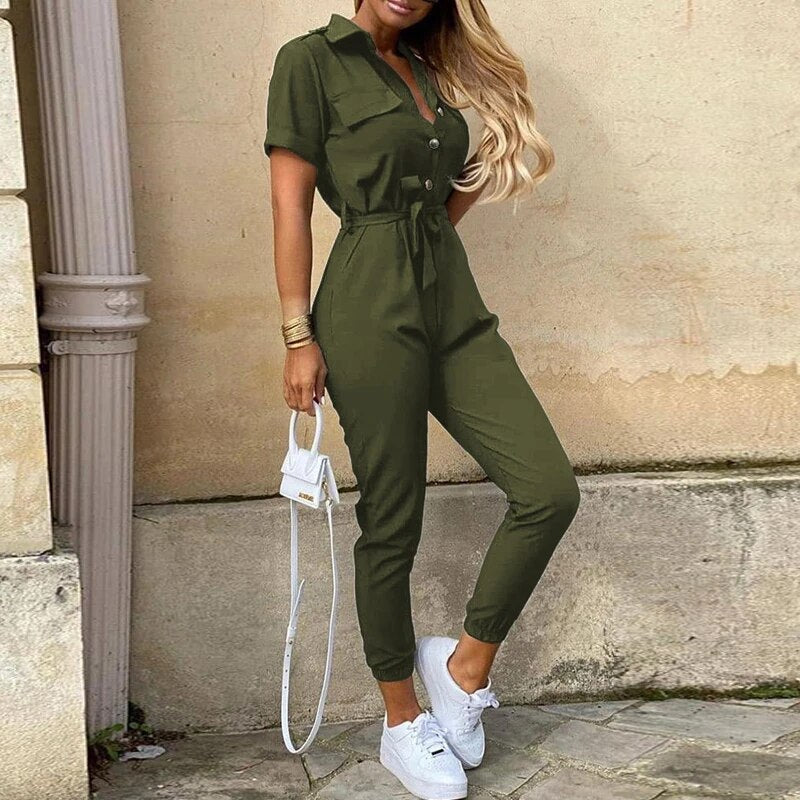 Reese | Slim Fit Summer Jumpsuit with Button Front