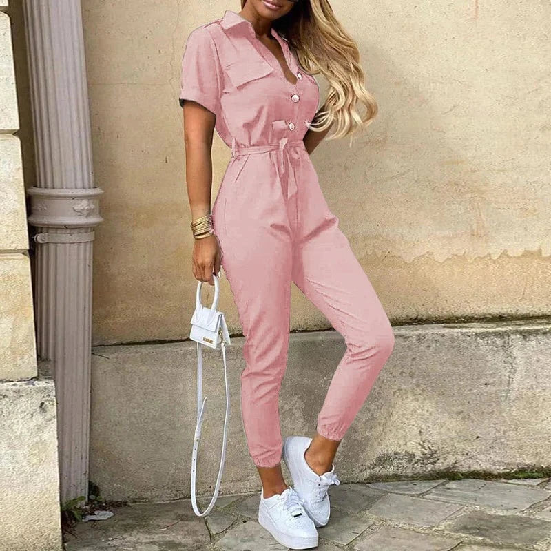 Reese | Slim Fit Summer Jumpsuit with Button Front
