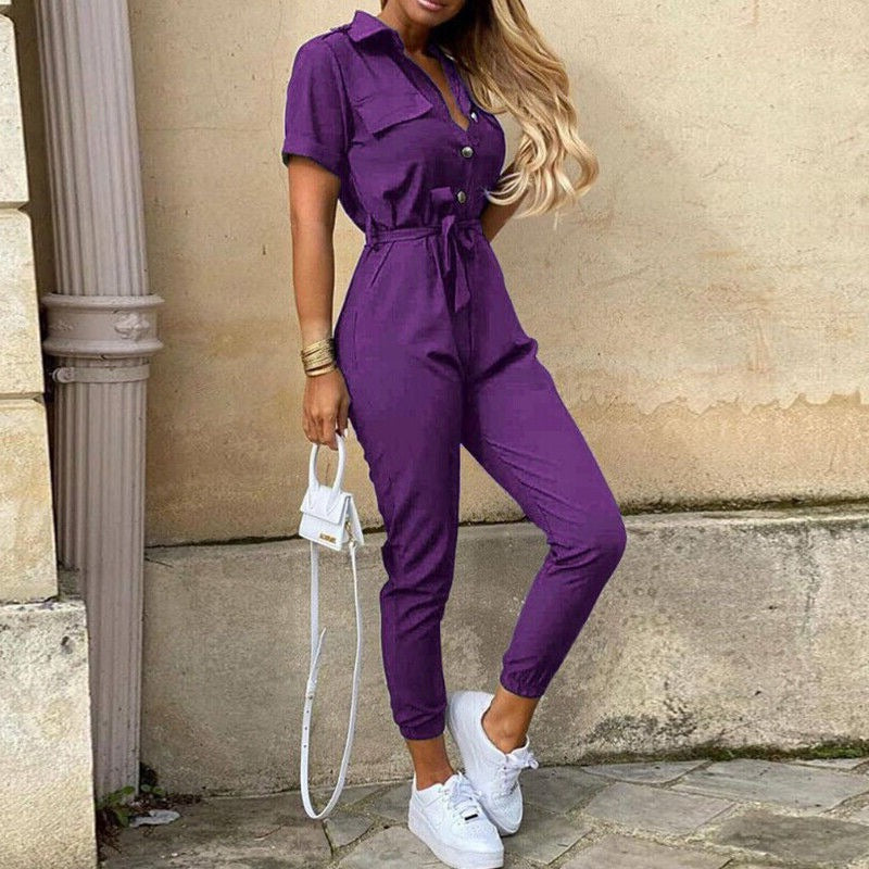 Reese | Slim Fit Summer Jumpsuit with Button Front