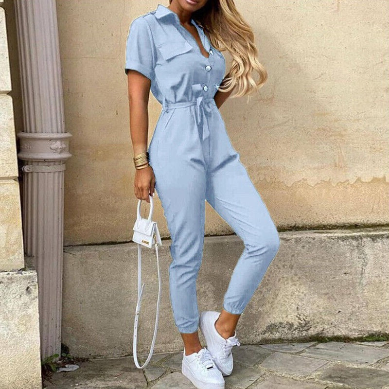 Reese | Slim Fit Summer Jumpsuit with Button Front